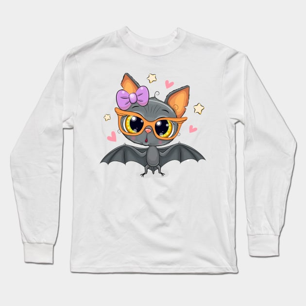 Cute Bat Long Sleeve T-Shirt by Reginast777